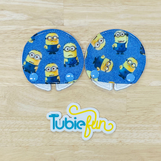 Covered Button Pad - Minions on blue
