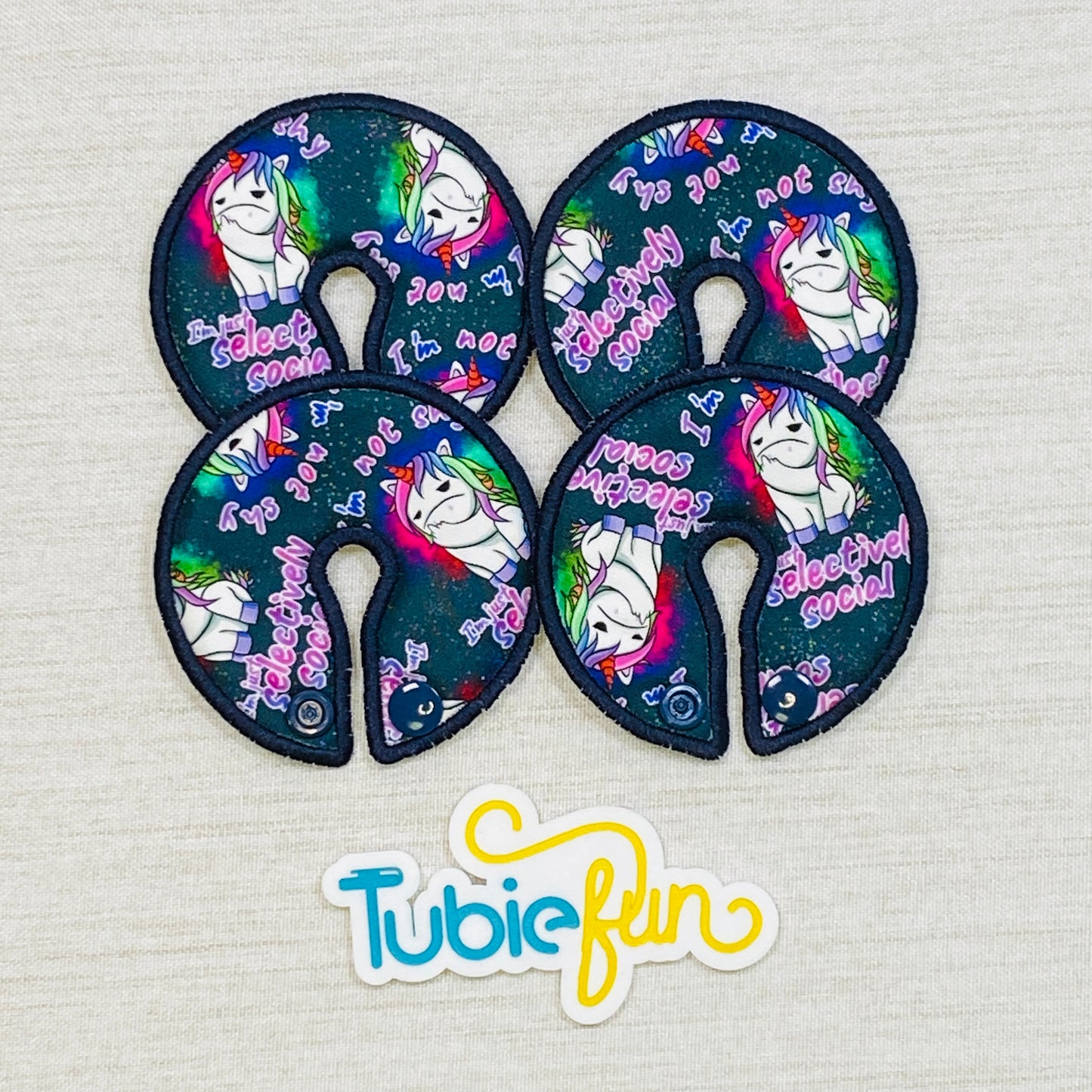 Button Pad Cover Large - Upset Unicorns