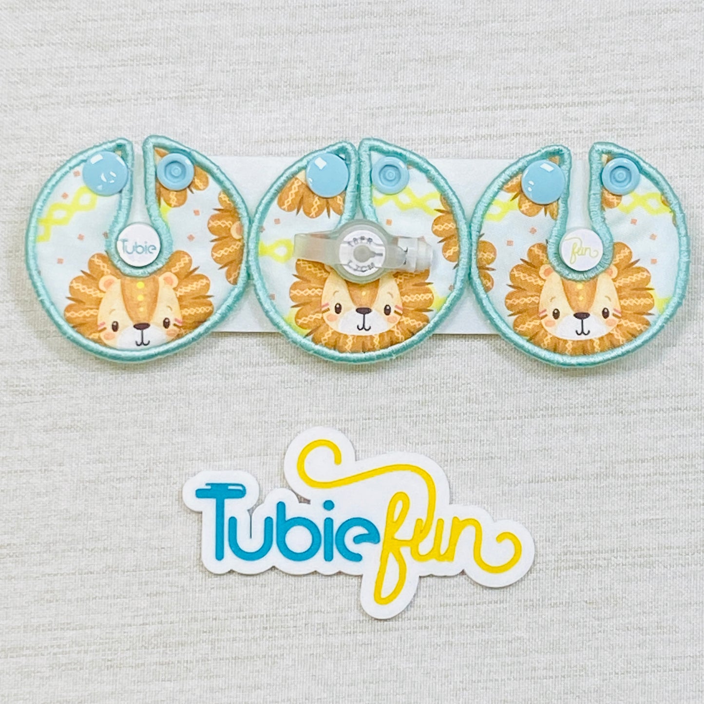 G-Tube Button Pad Cover - Sunflower Lion on Green