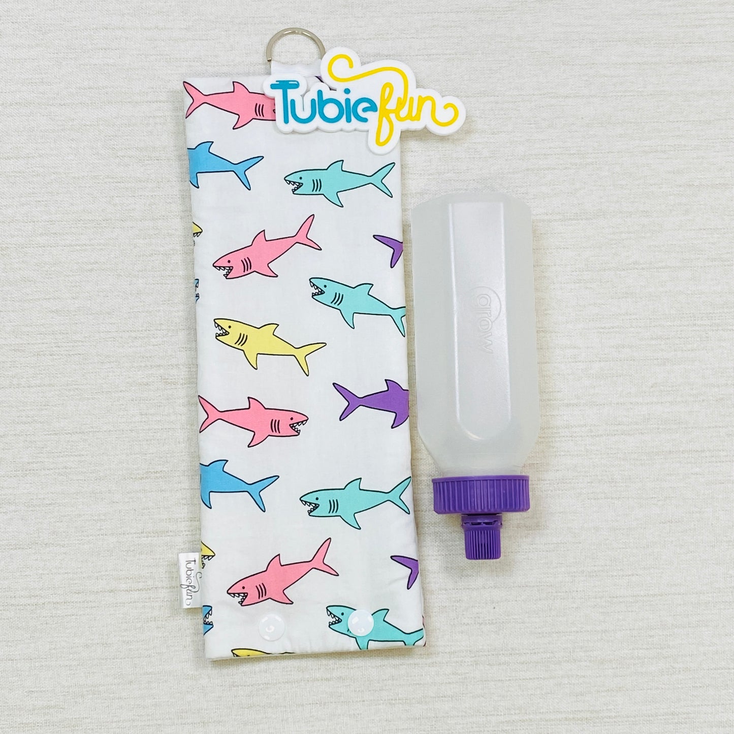 Insulated Milk Bag Suitable for 250ml Bottle in - Coloured Sharks