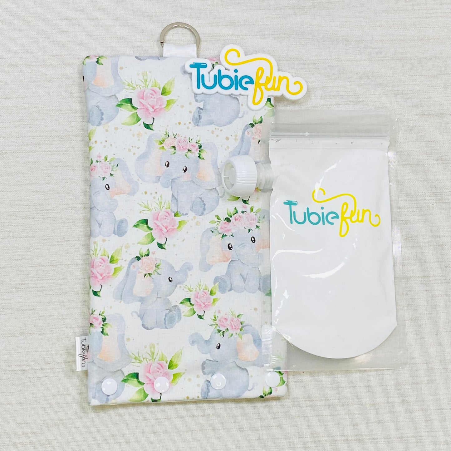 Insulated Milk Bag Suitable for Reusable Pouches - Elephants and Flowers