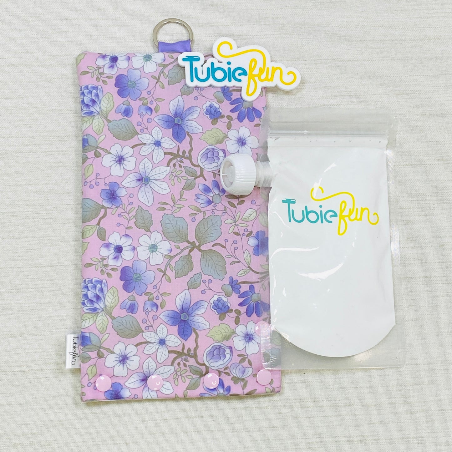 Insulated Milk Bag Suitable for Reusable Pouches - Flowers on Purple