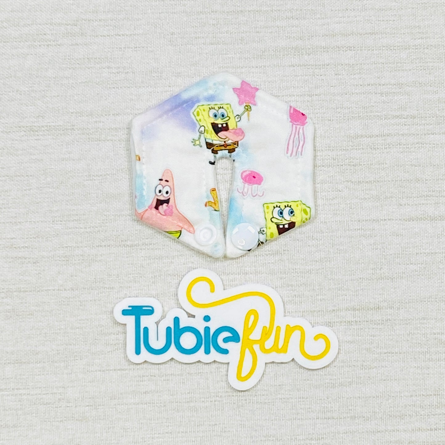 Hexagon G-Tube Button Pad Cover - Square Pants and Friends