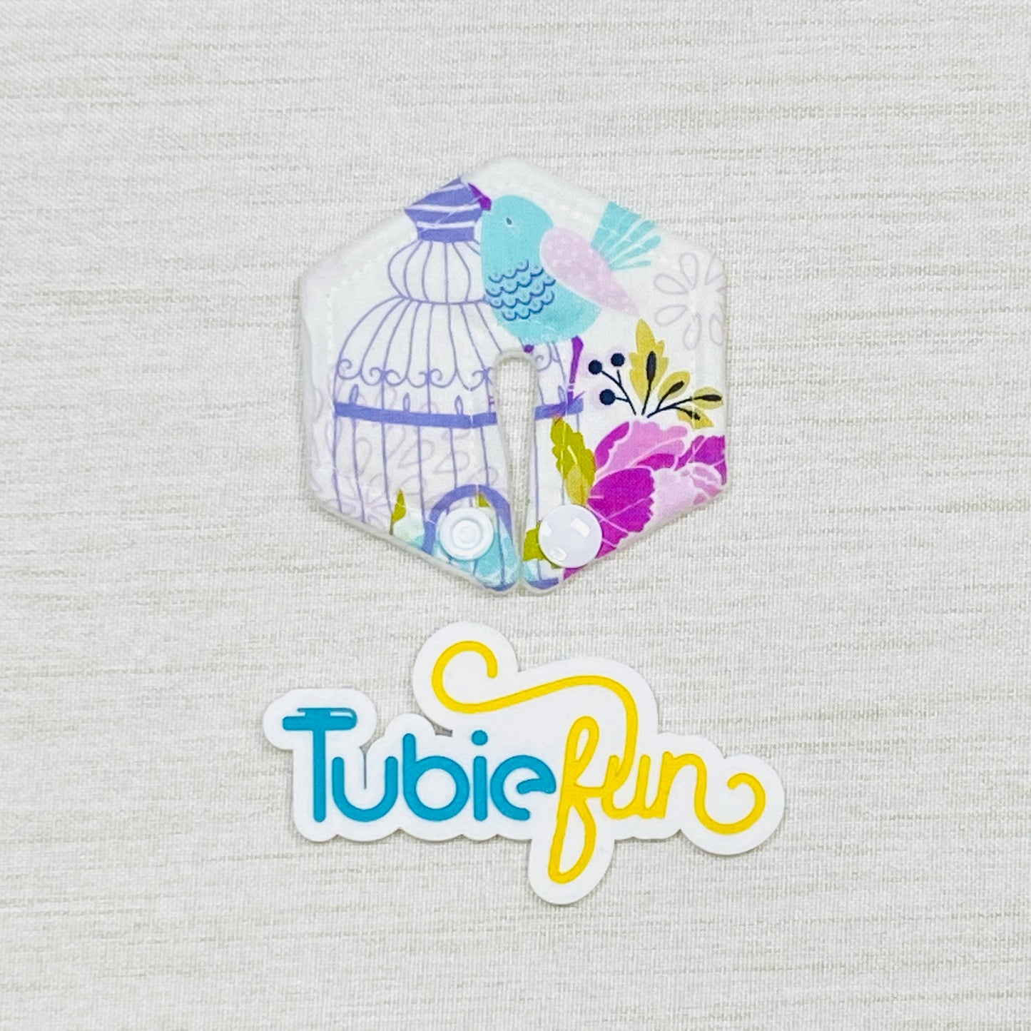 Hexagon G-Tube Button Pad Cover - Bird
