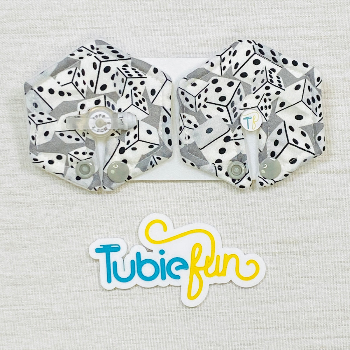 Hexagon G-Tube Button Pad Cover - Dice
