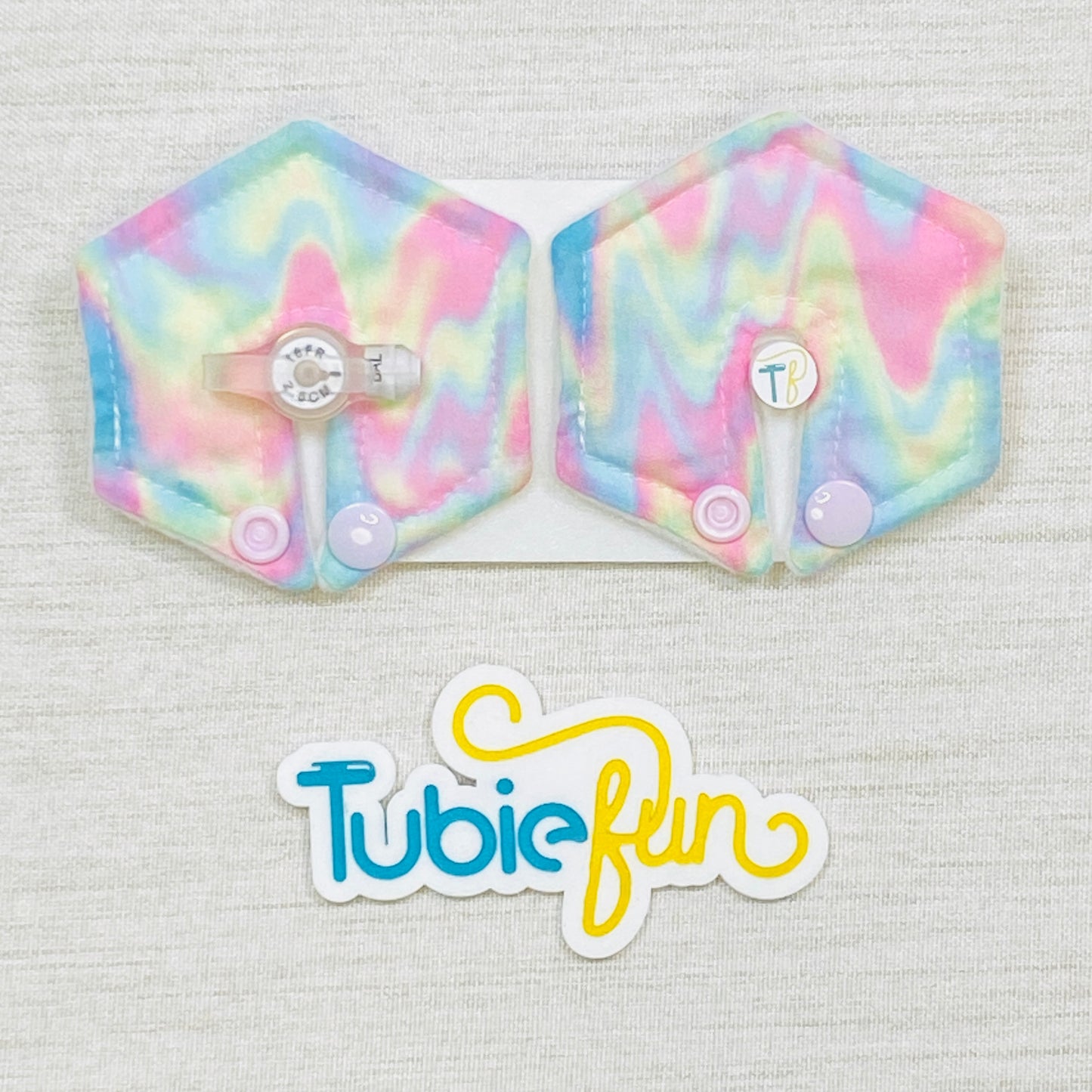Hexagon G-Tube Button Pad Cover - Coloured Ombre