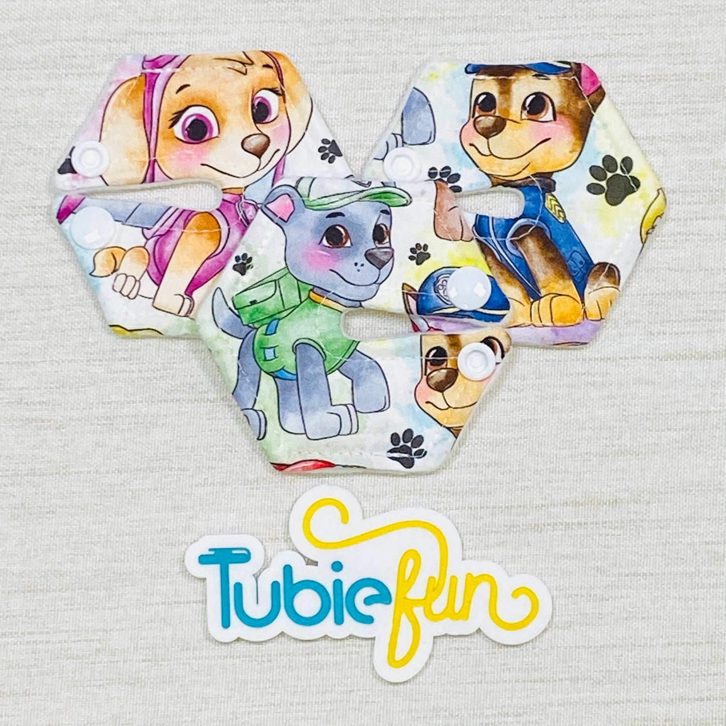 Hexagon G-Tube Button Pad Cover - Pup Patrol