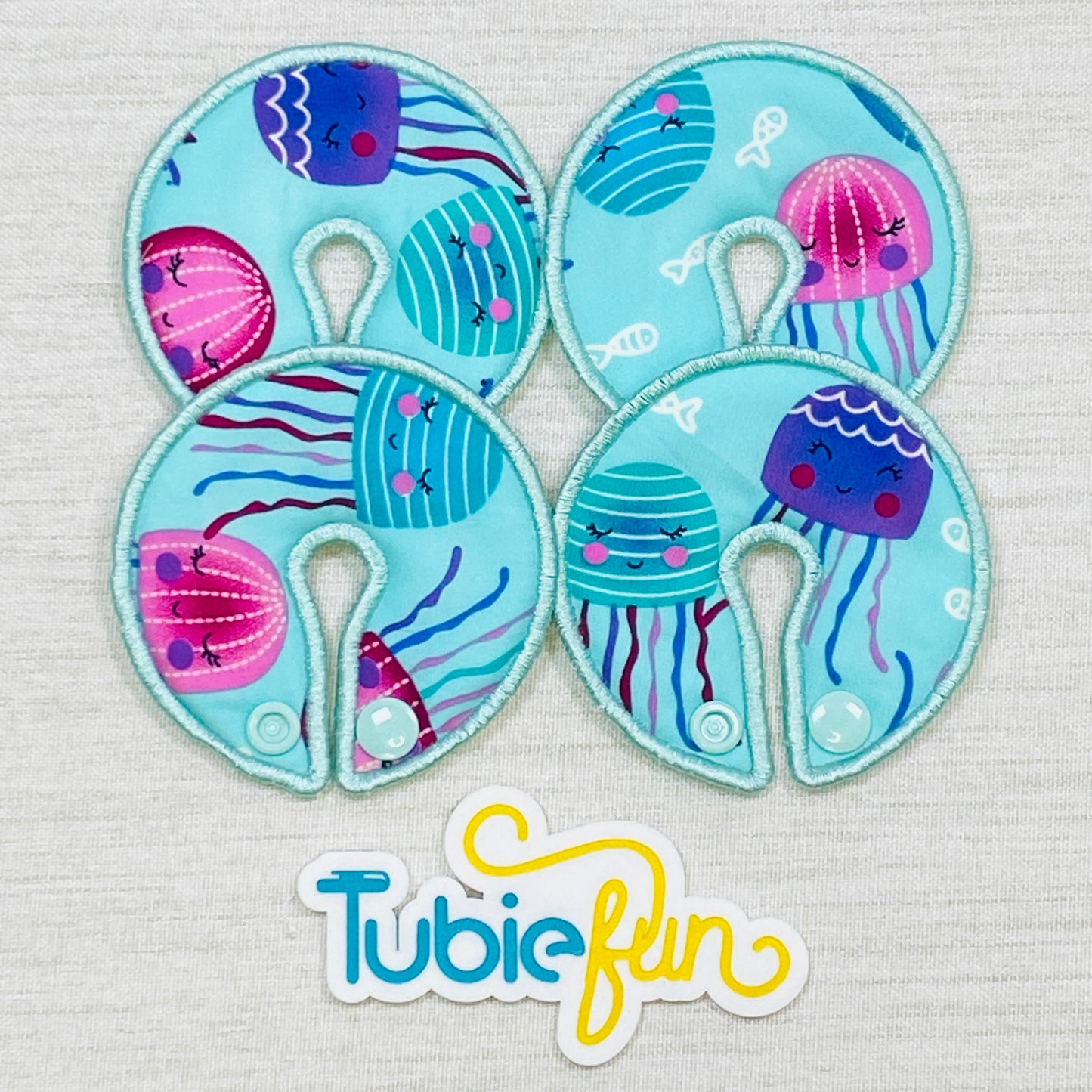 Button Pad Cover Large - Coloured Jelly Fish