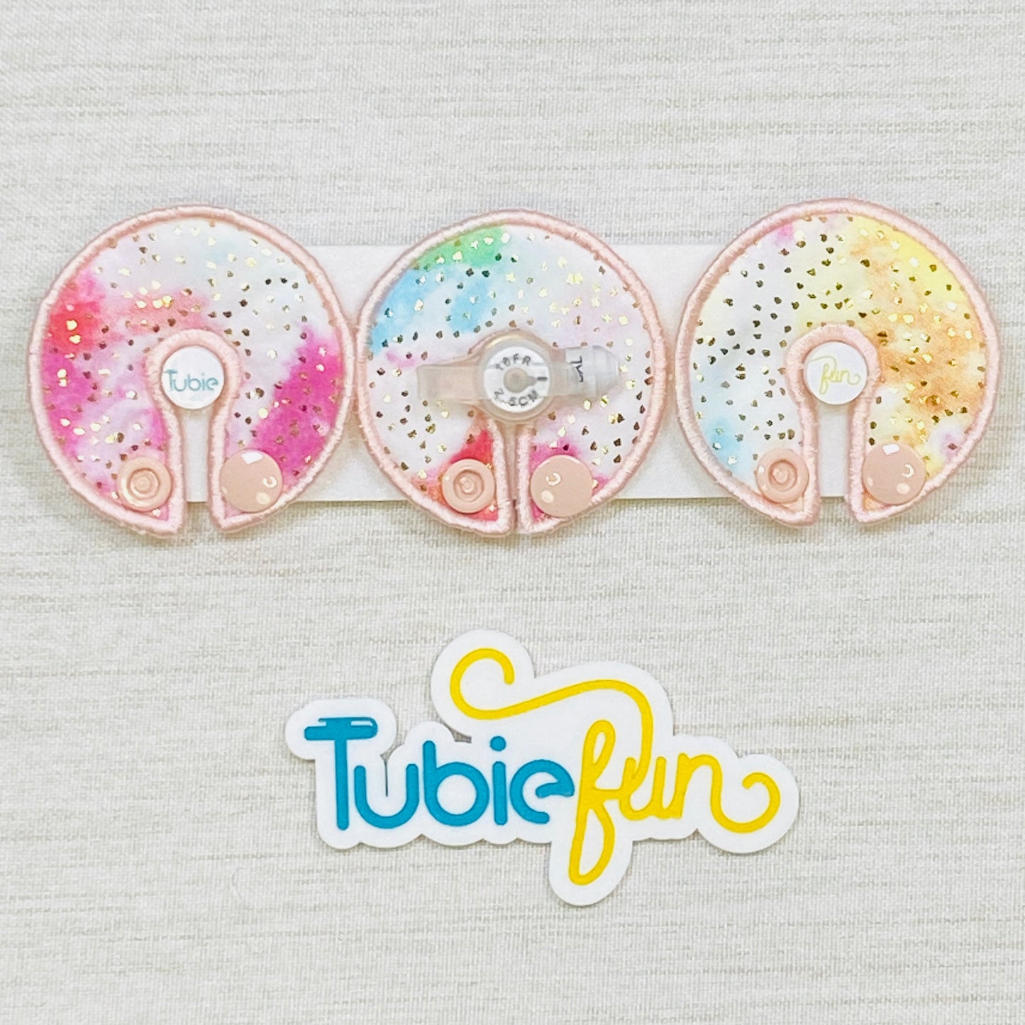 G-Tube Button Pad Cover - Gold Flecks on Ombre