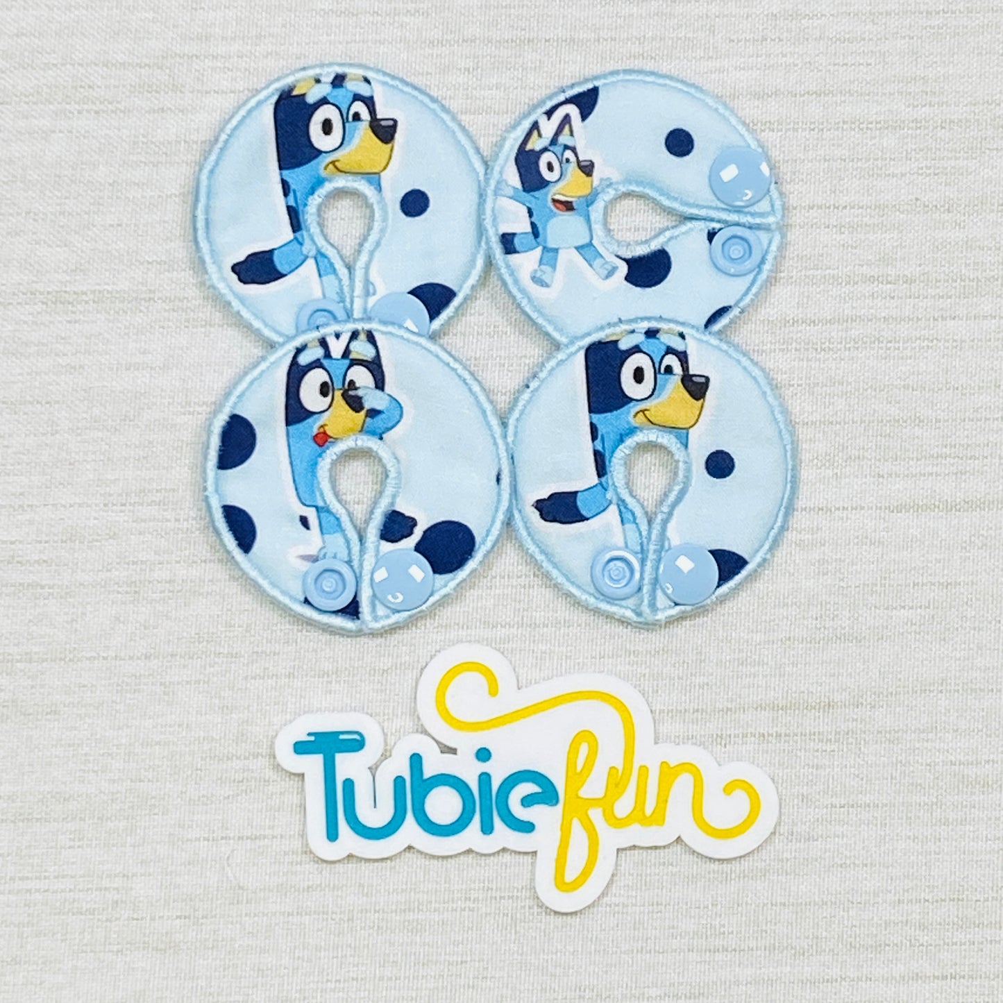 G-Tube Button Pad Cover - Heeler on Blue