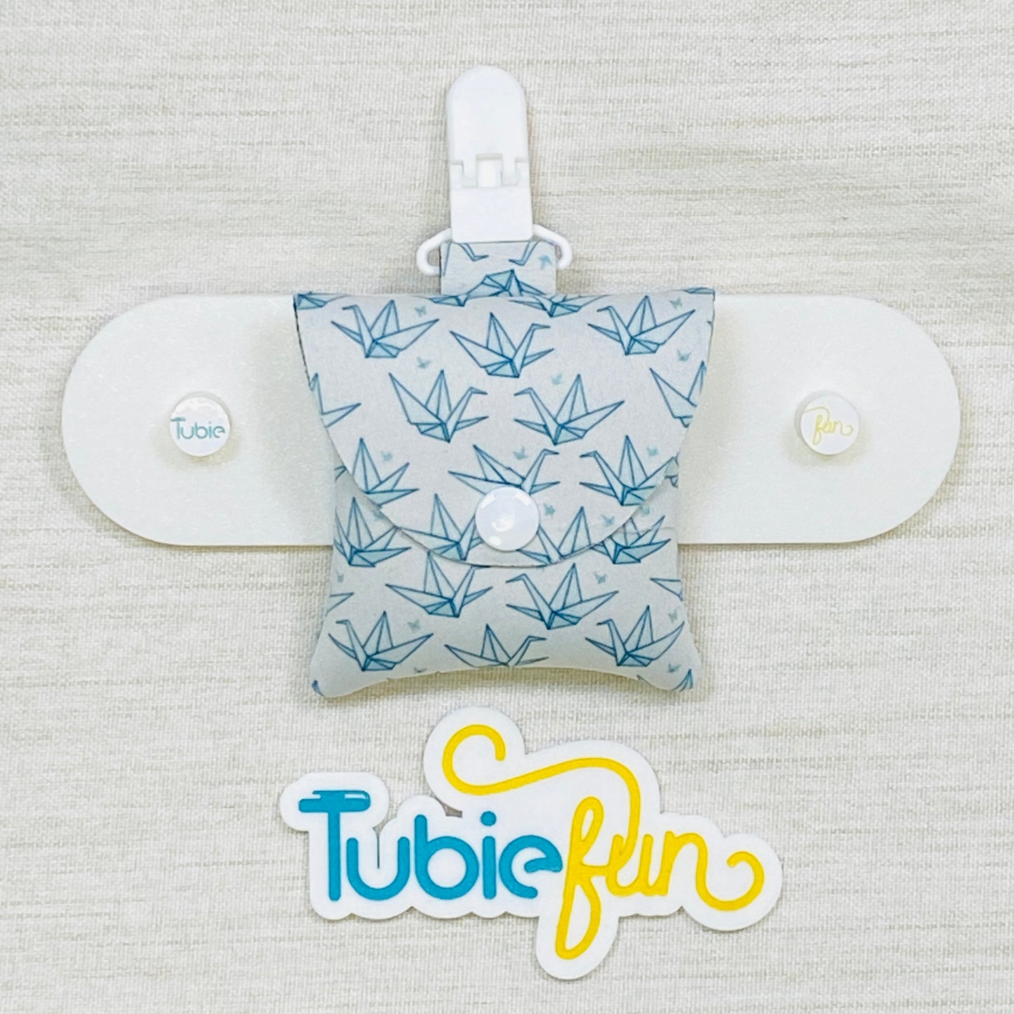 Neoprene Tubing Pouch - Paper Cranes