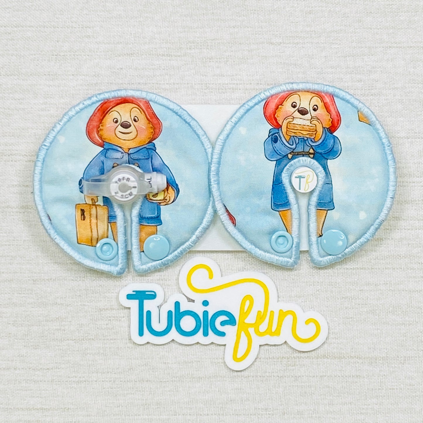 Button Pad Cover Large - Marmalade Bear on Blue