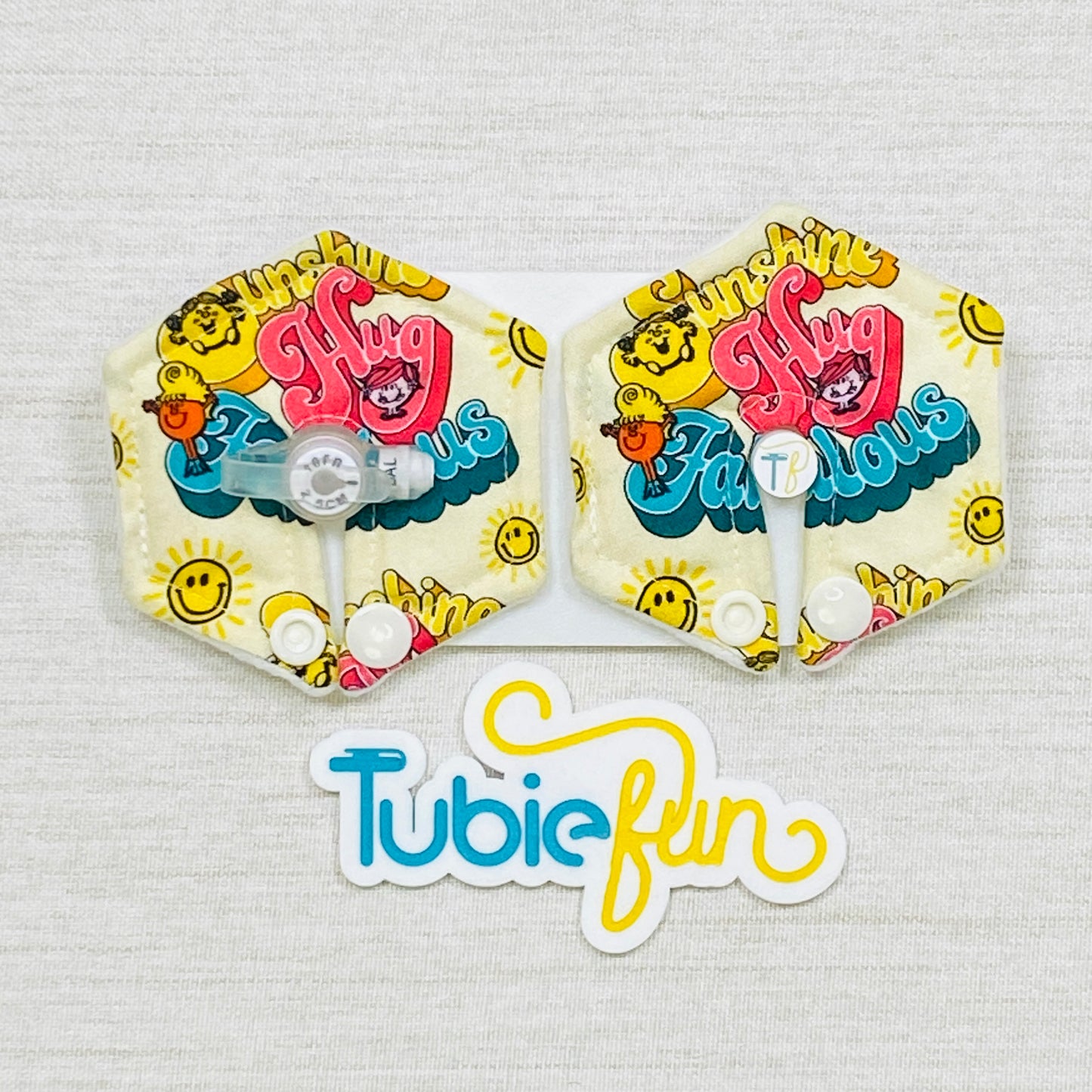 Hexagon G-Tube Button Pad Cover - Sunshine and Hugs