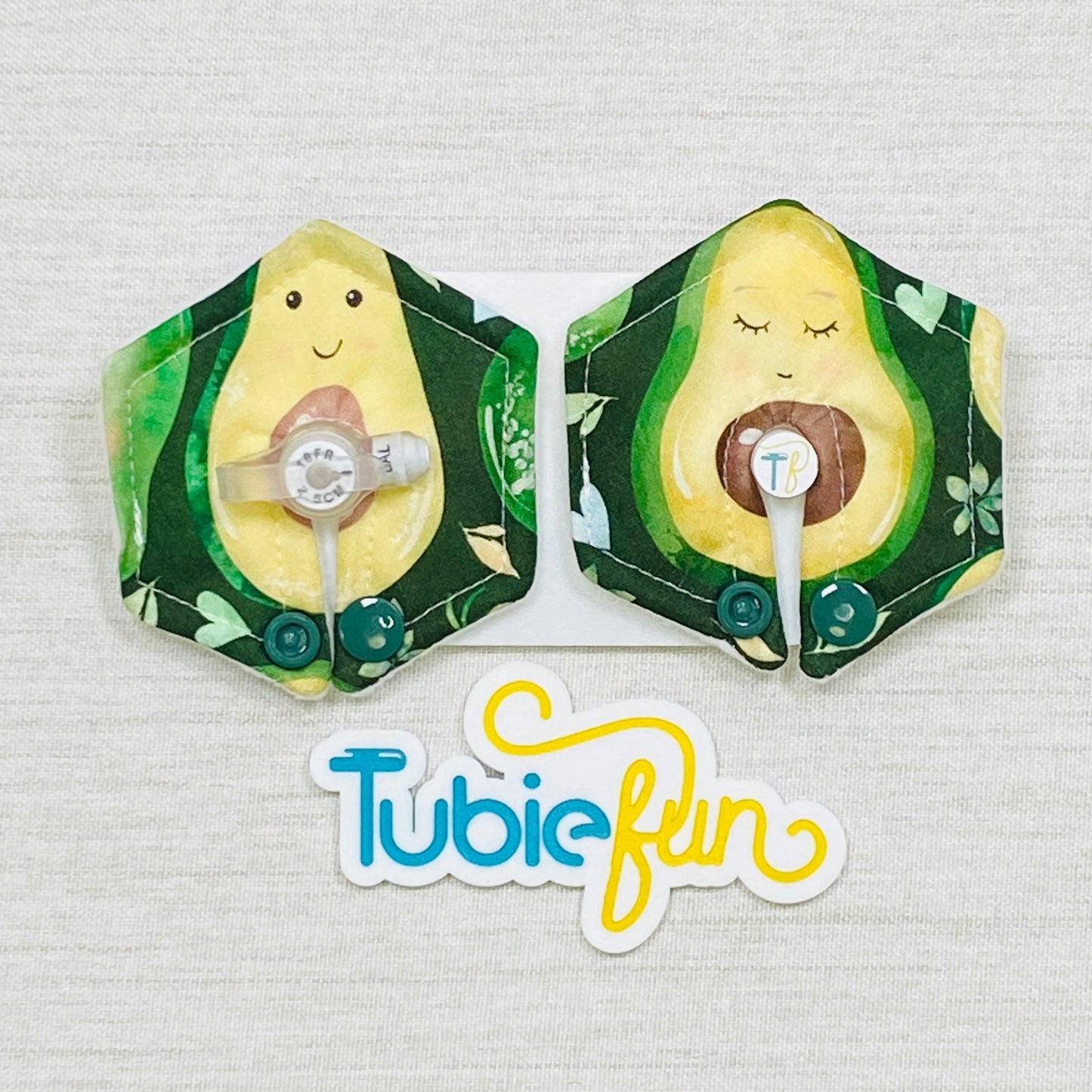 Hexagon G-Tube Button Pad Cover - Avocados