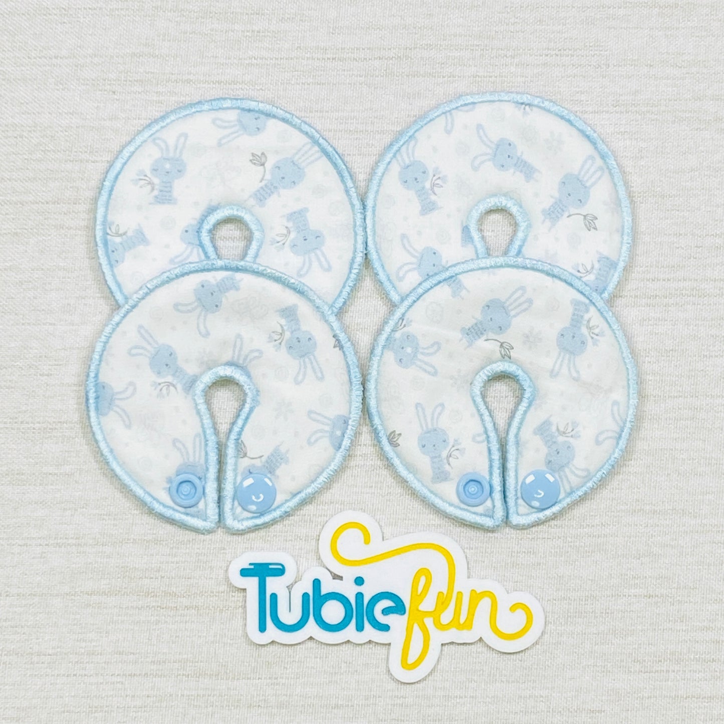 Button Pad Cover Large - Blue Bunnies