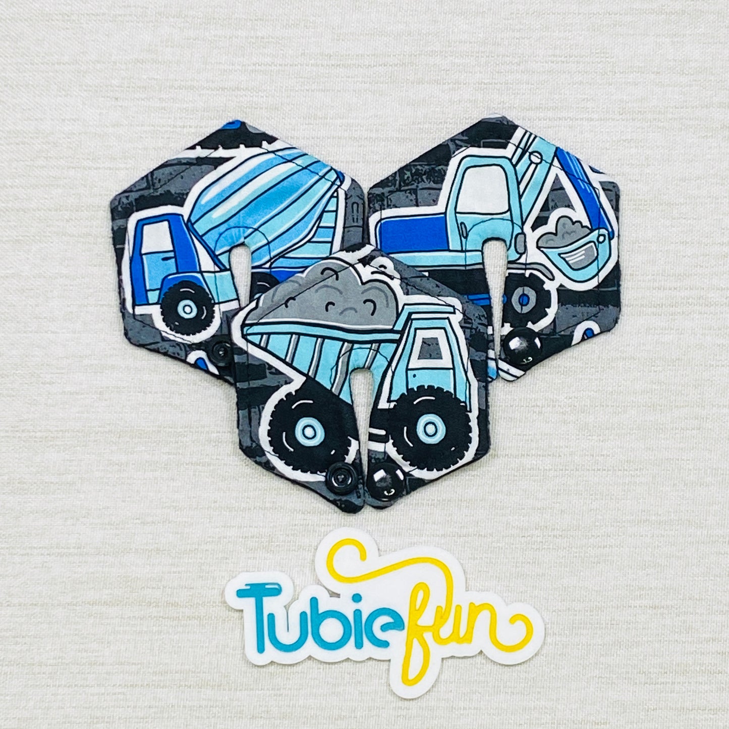 Hexagon G-Tube Button Pad Cover - Blue Trucks