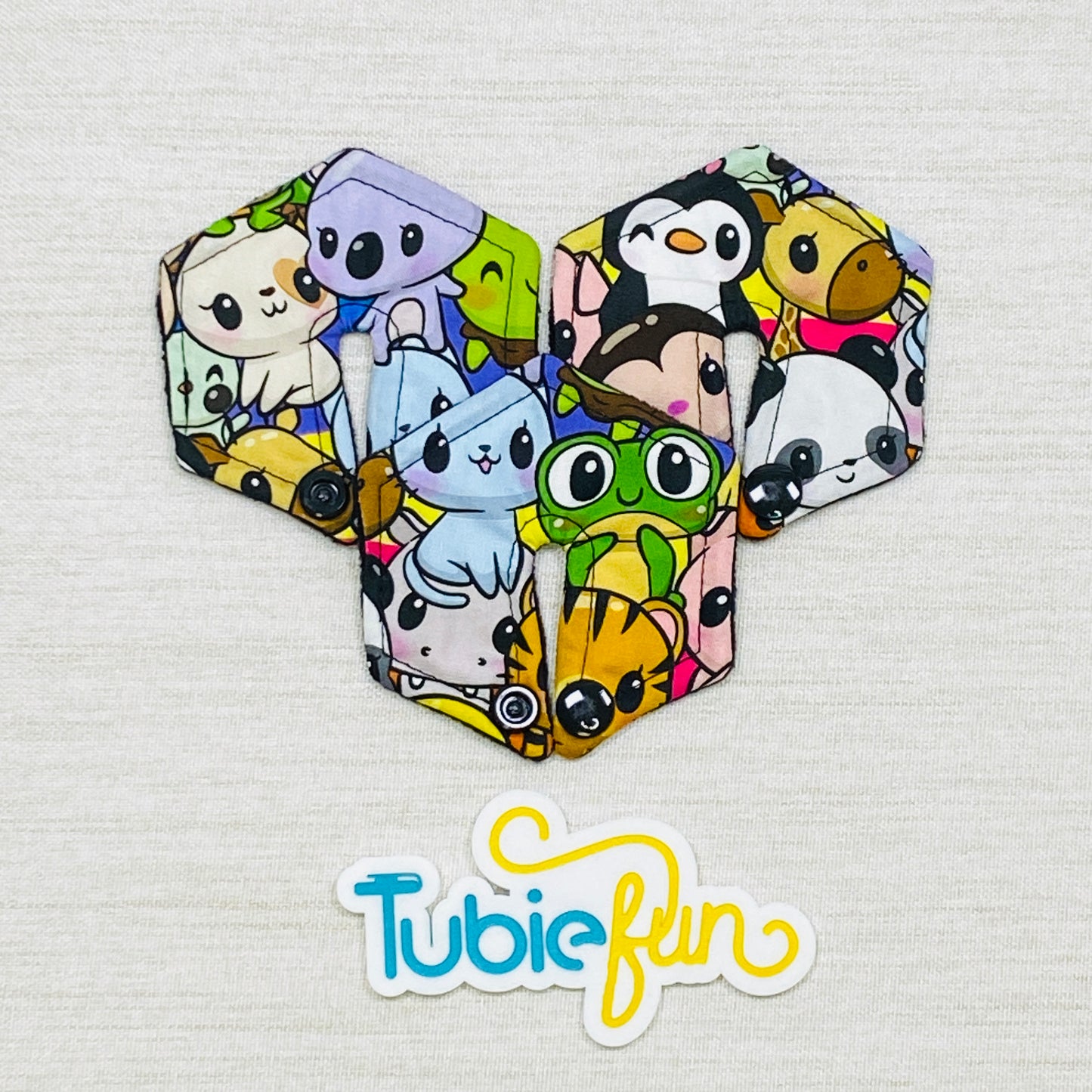 Hexagon G-Tube Button Pad Cover - Cute Animals