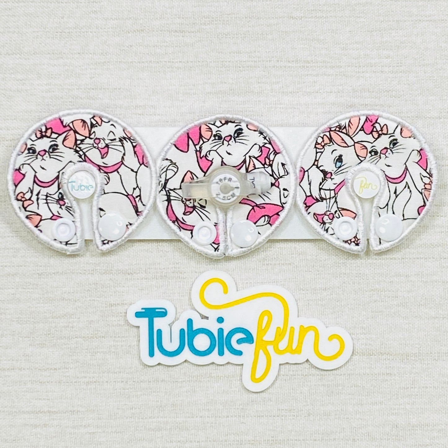 G-Tube Button Pad Cover - French Cats