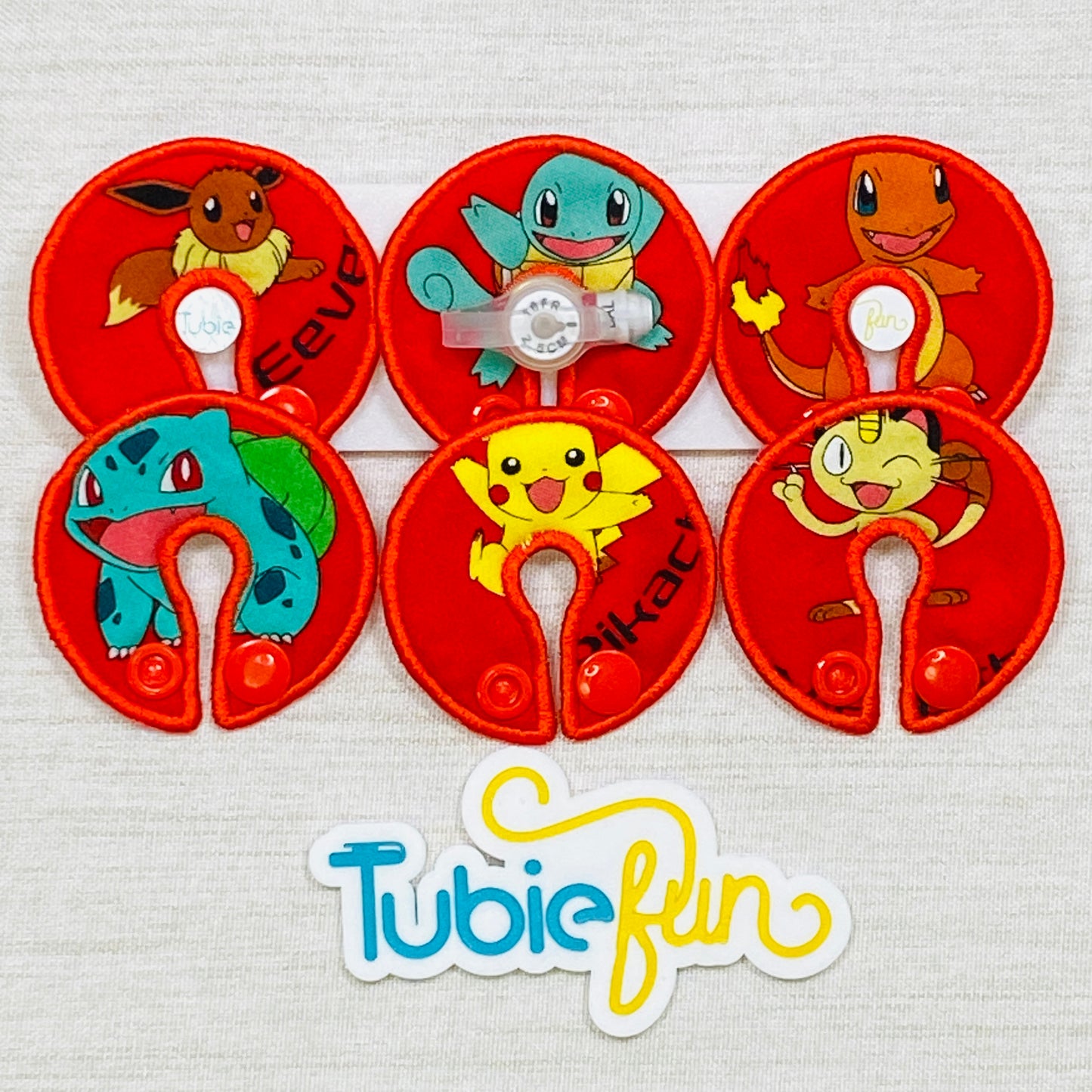 G-Tube Button Pad Cover - Pocket Monsters on Red