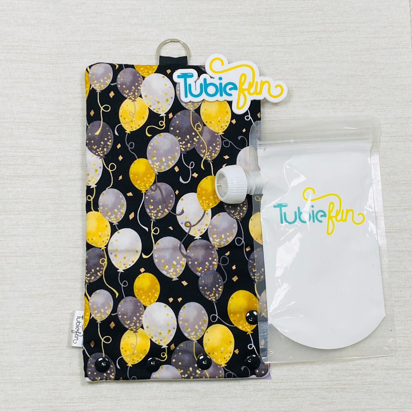 Insulated Milk Bag Suitable for Reusable Pouches - Balloons on Black