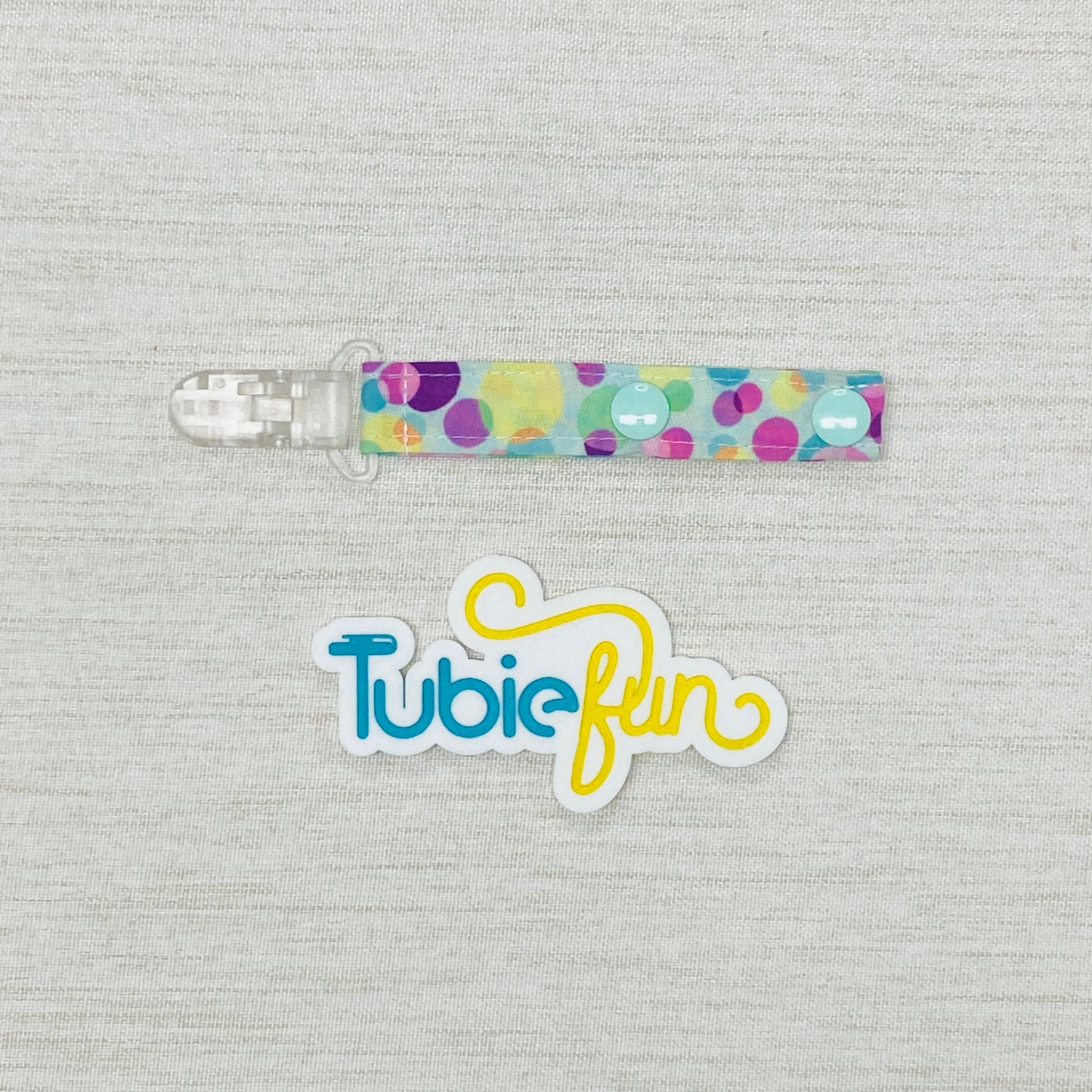 Clip Chain - Coloured Bubbles on Teal