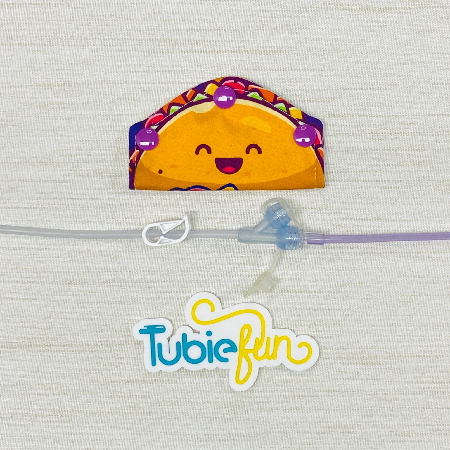 Feeding Tube Mini Connection Cover - Taco Faces