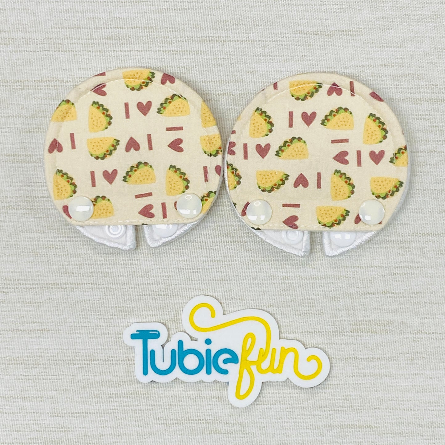 Covered Button Pad - I Love Tacos