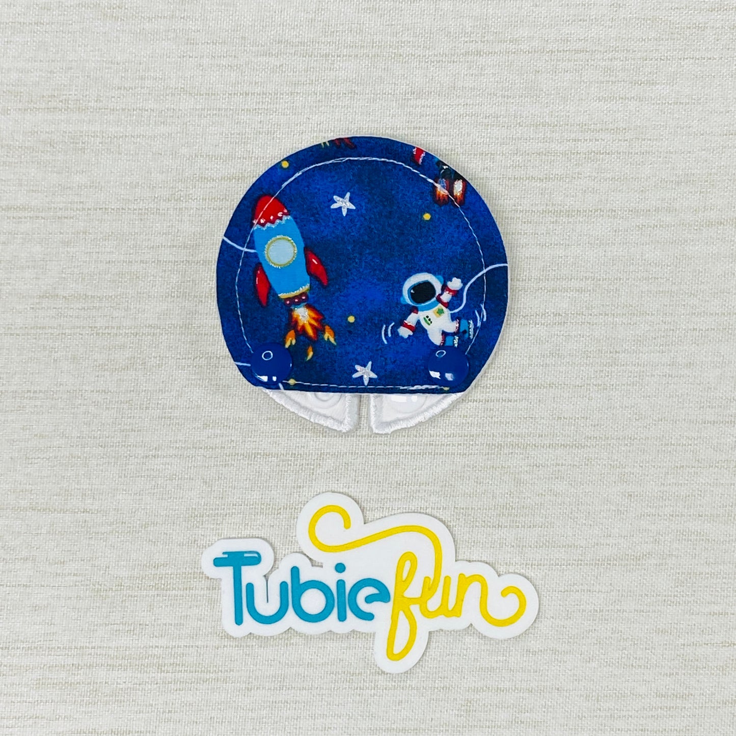 Covered Button Pad - Space on Blue