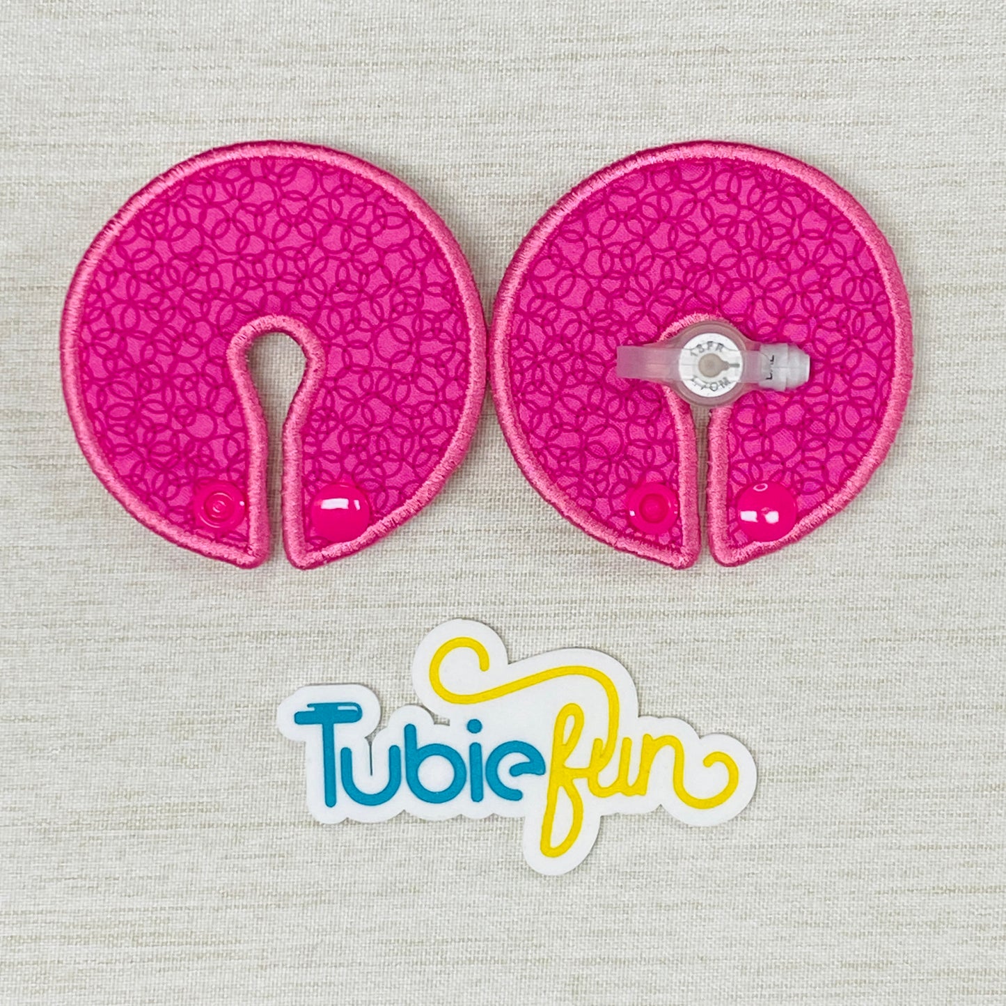 Button Pad Cover Large - Pink Circles