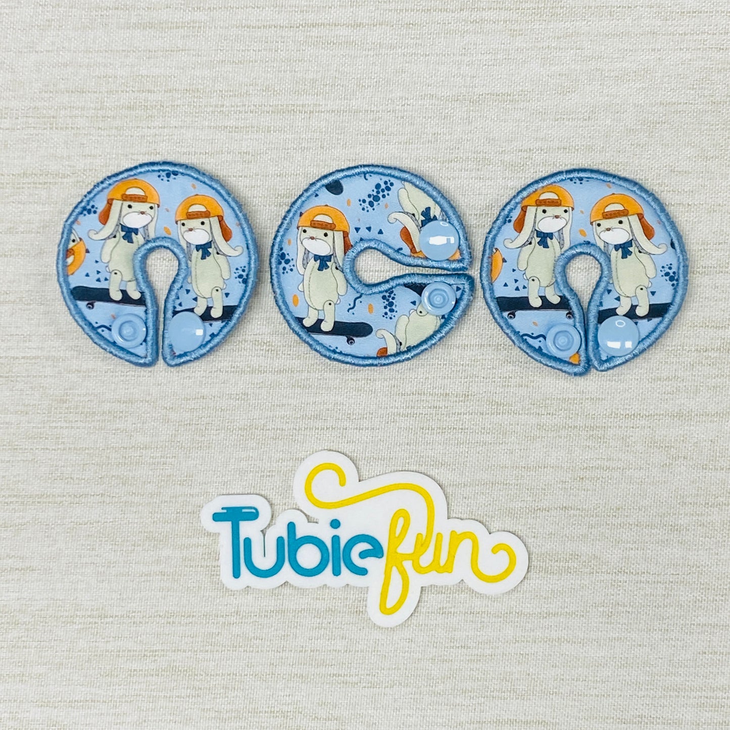G-Tube Button Pad Cover - Skater Bunnies