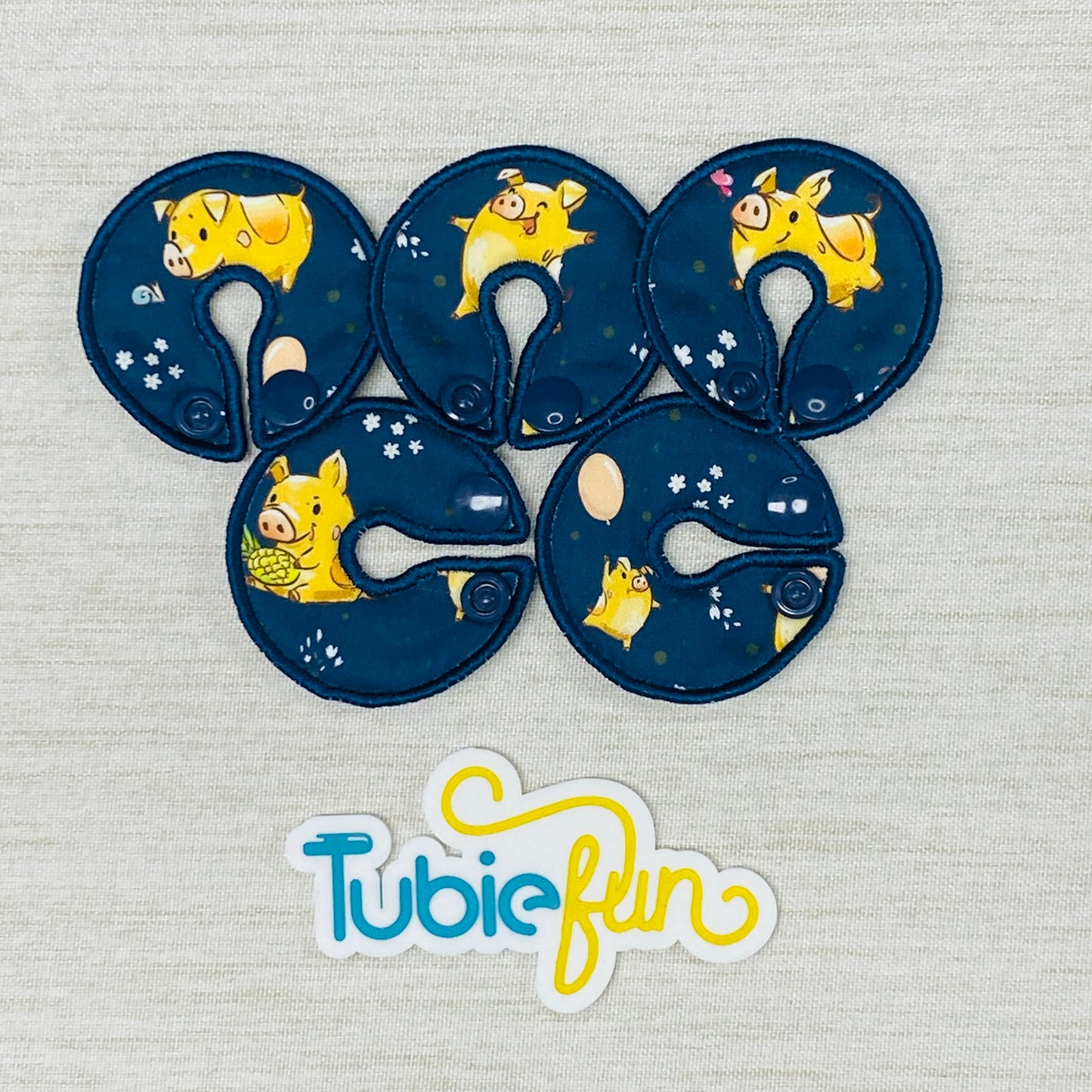 G-Tube Button Pad Cover - Pig Having Fun