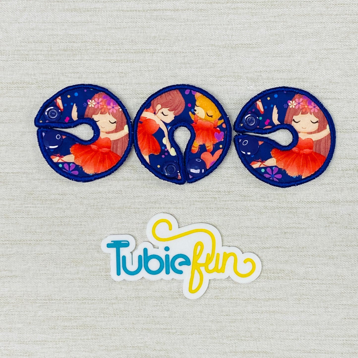 G-Tube Button Pad Cover - Ballerinas on Purple