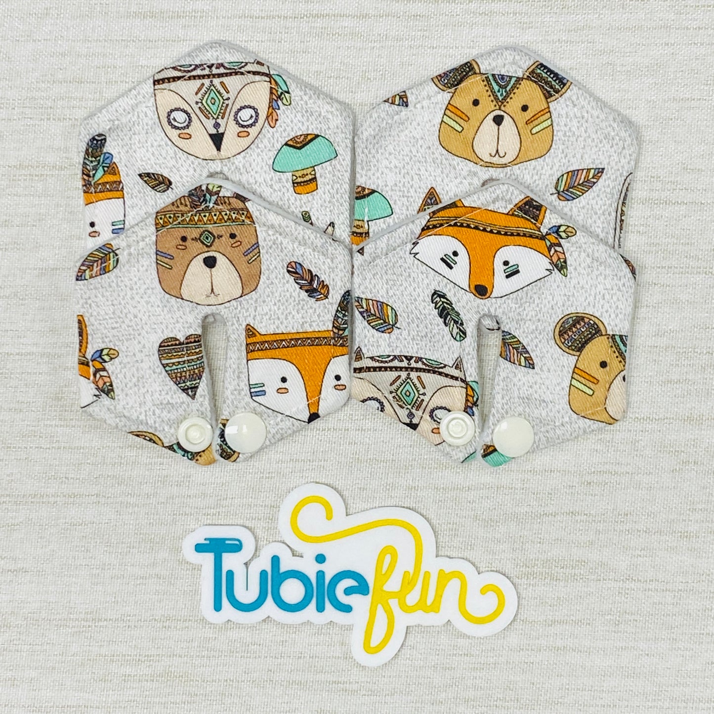 Hexagon G-Tube Button Pad Cover - Native Animals