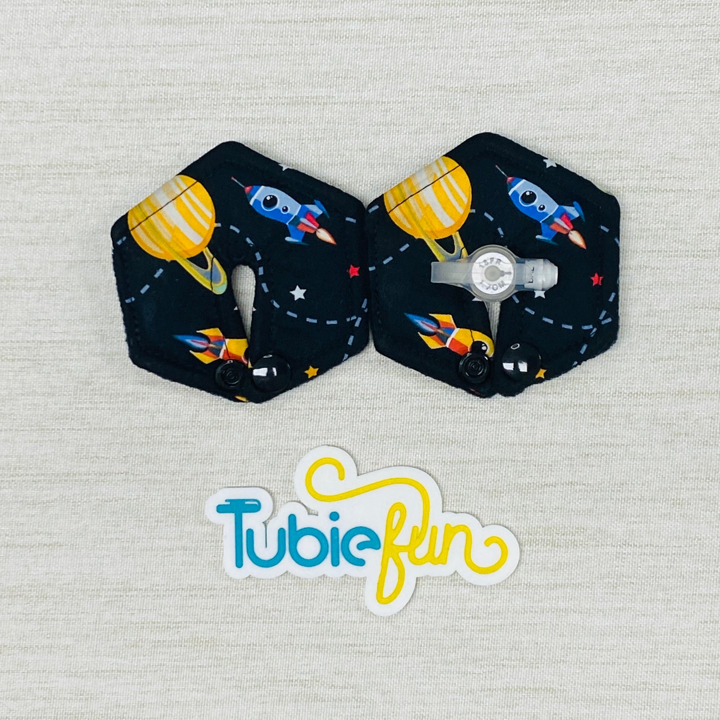 Hexagon G-Tube Button Pad Cover - Outer Space