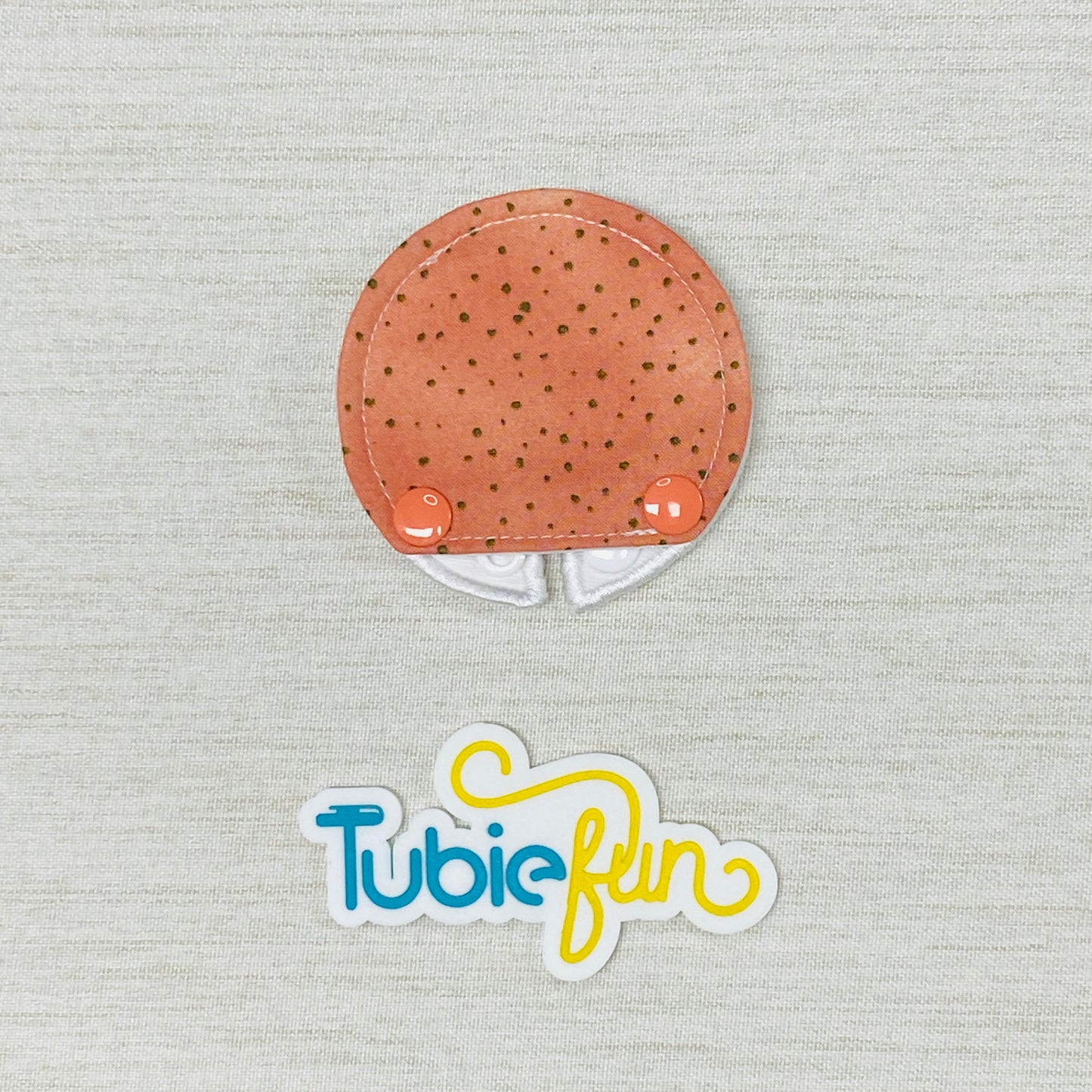 Covered Button Pad - Dots on Apricot