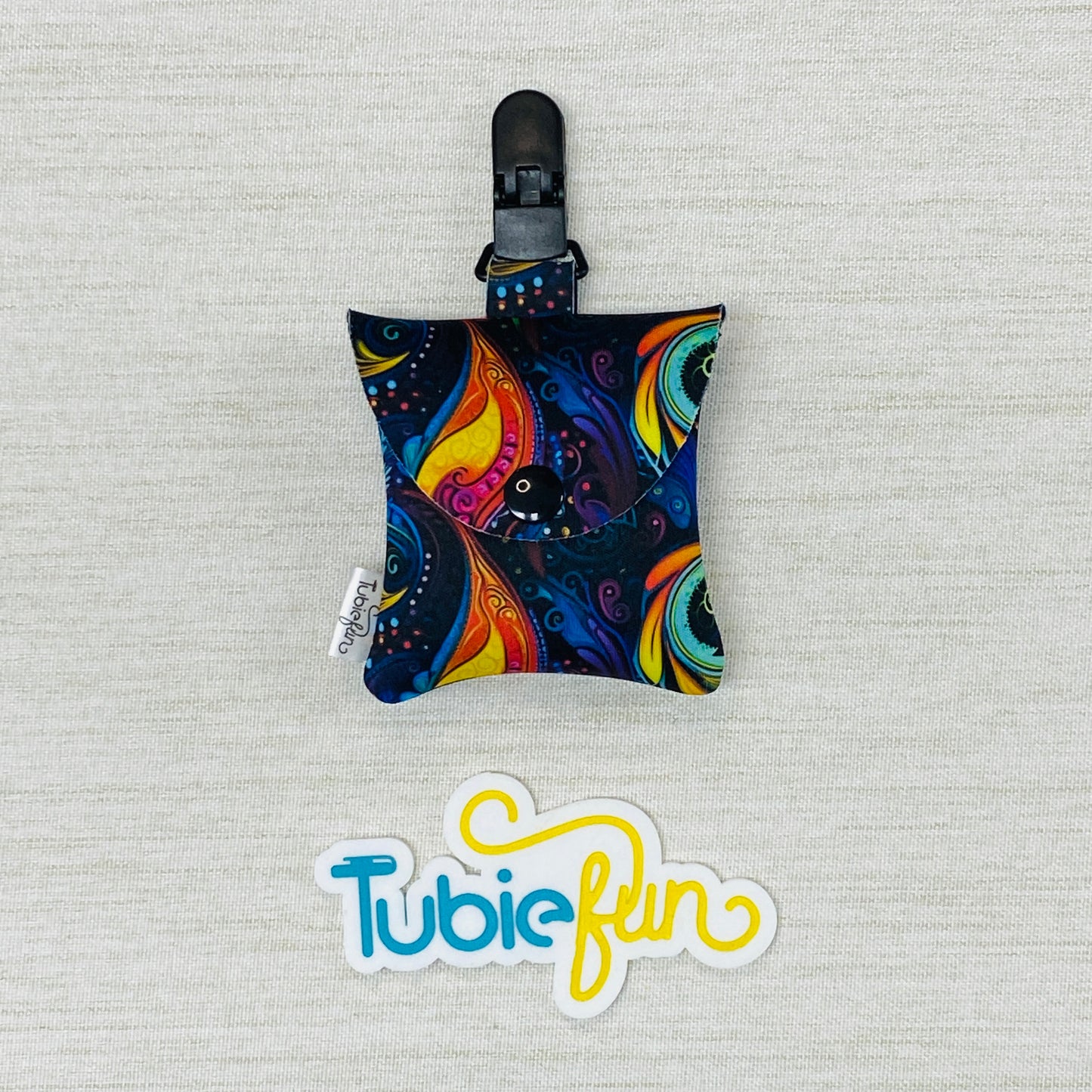 Neoprene Tubing Pouch - Rainbow Paisley
