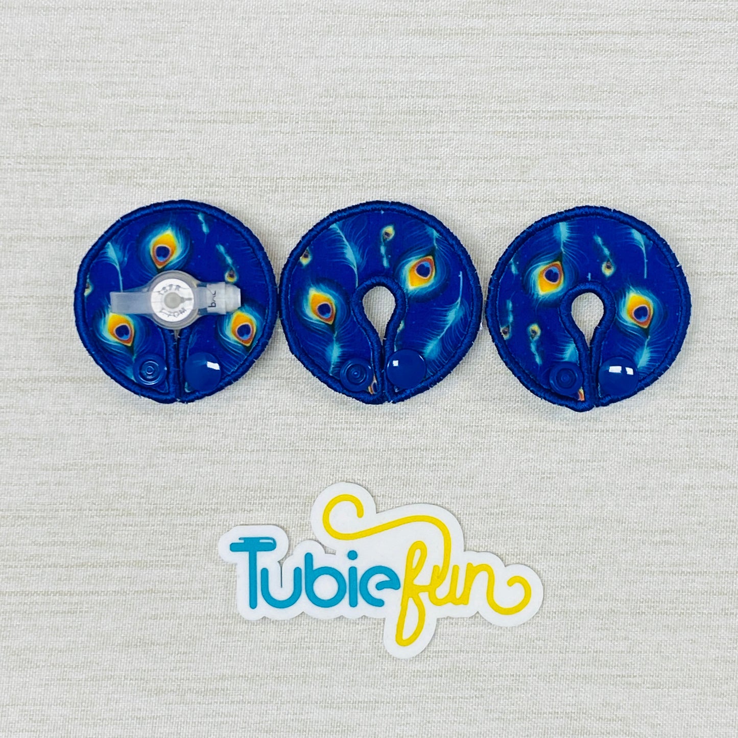 G-Tube Button Pad Cover - Peacock