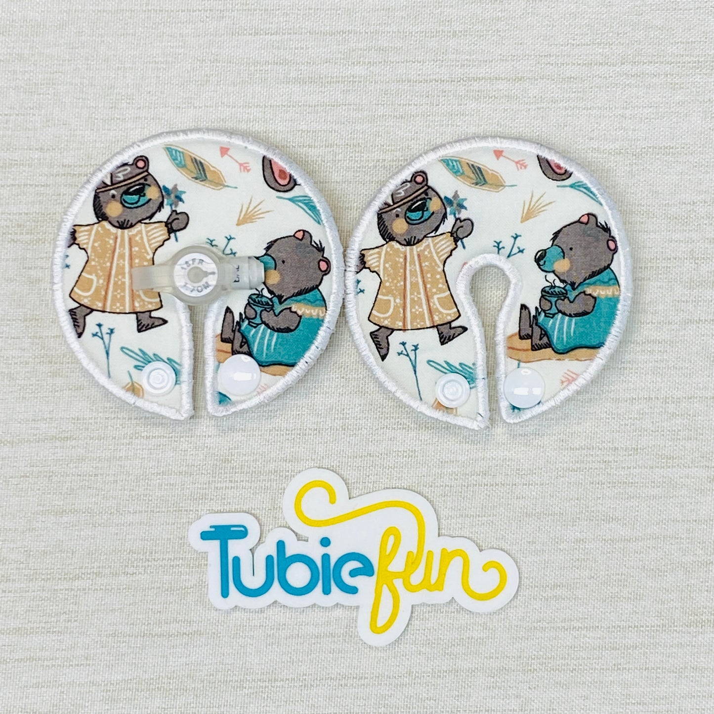 Button Pad Cover Large - Boho Animals