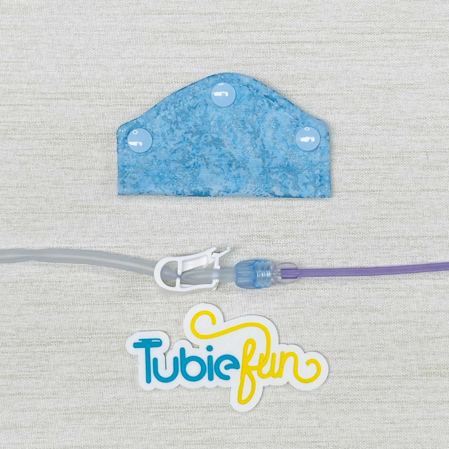 Feeding Tube Mini Connection Cover - Light Blue Shimmer