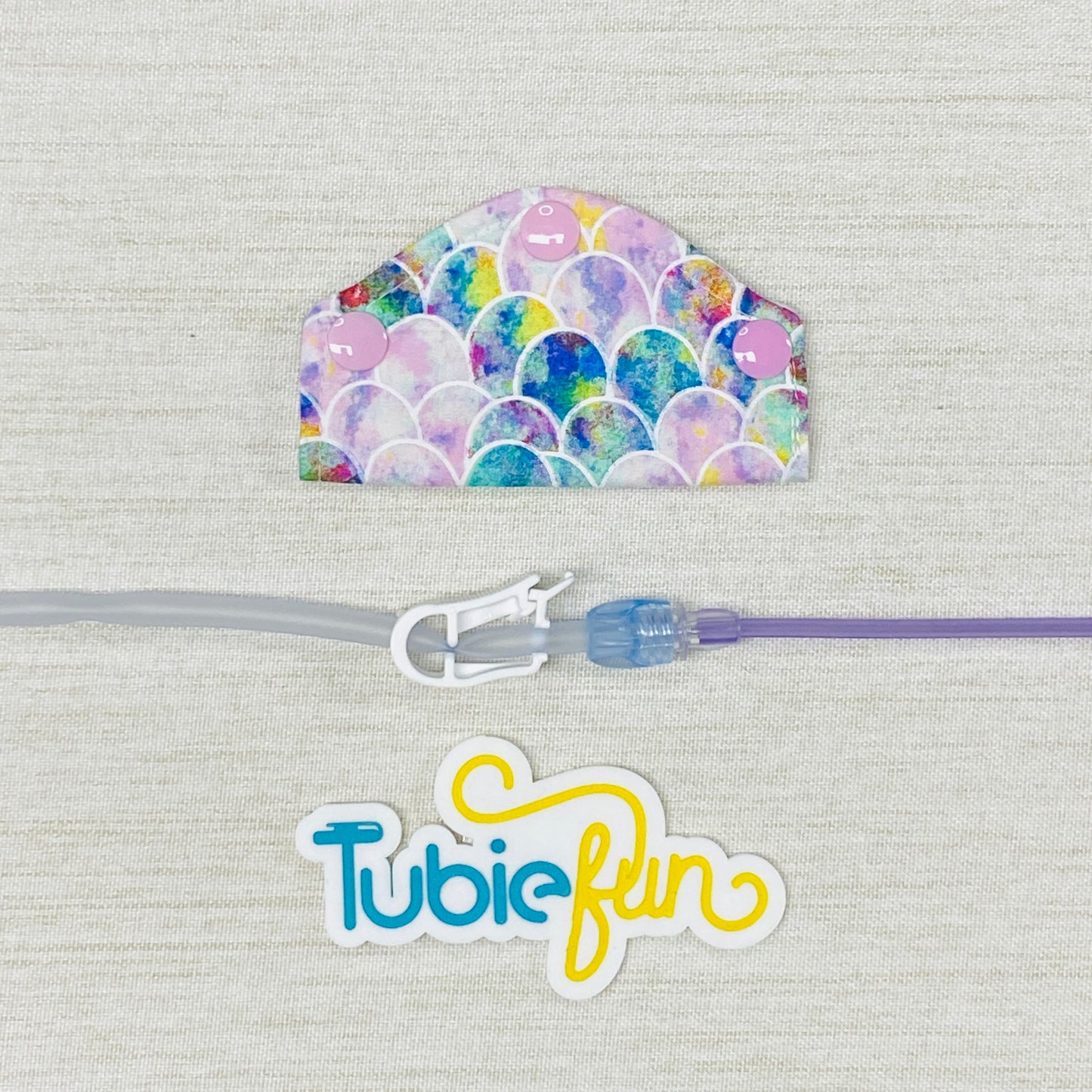 Feeding Tube Mini Connection Cover - Mermaid Scales