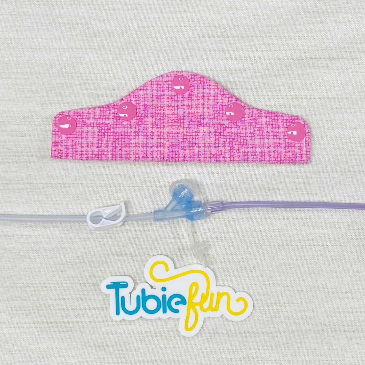 Feeding Tube Connection Cover - Pink Patterned