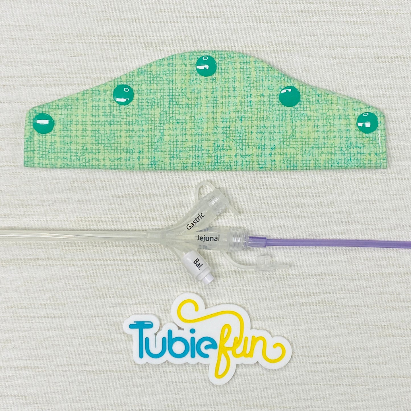 Large Feeding Tube Connection Cover - Green Patterned