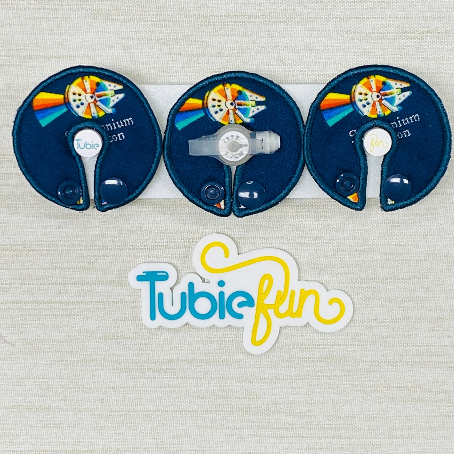 G-Tube Button Pad Cover - Rainbow Falcon