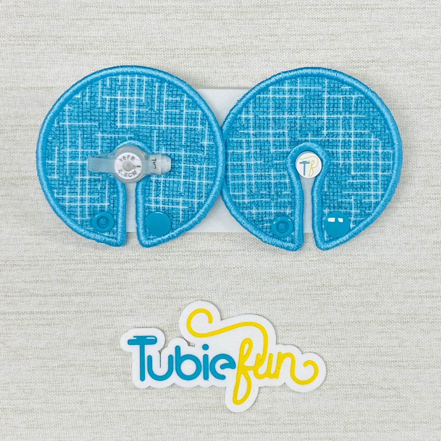 Button Pad Cover Large - Blue Patterned