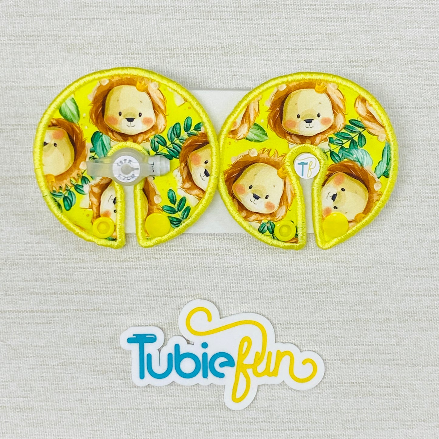 Button Pad Cover Large - Lions on Yellow