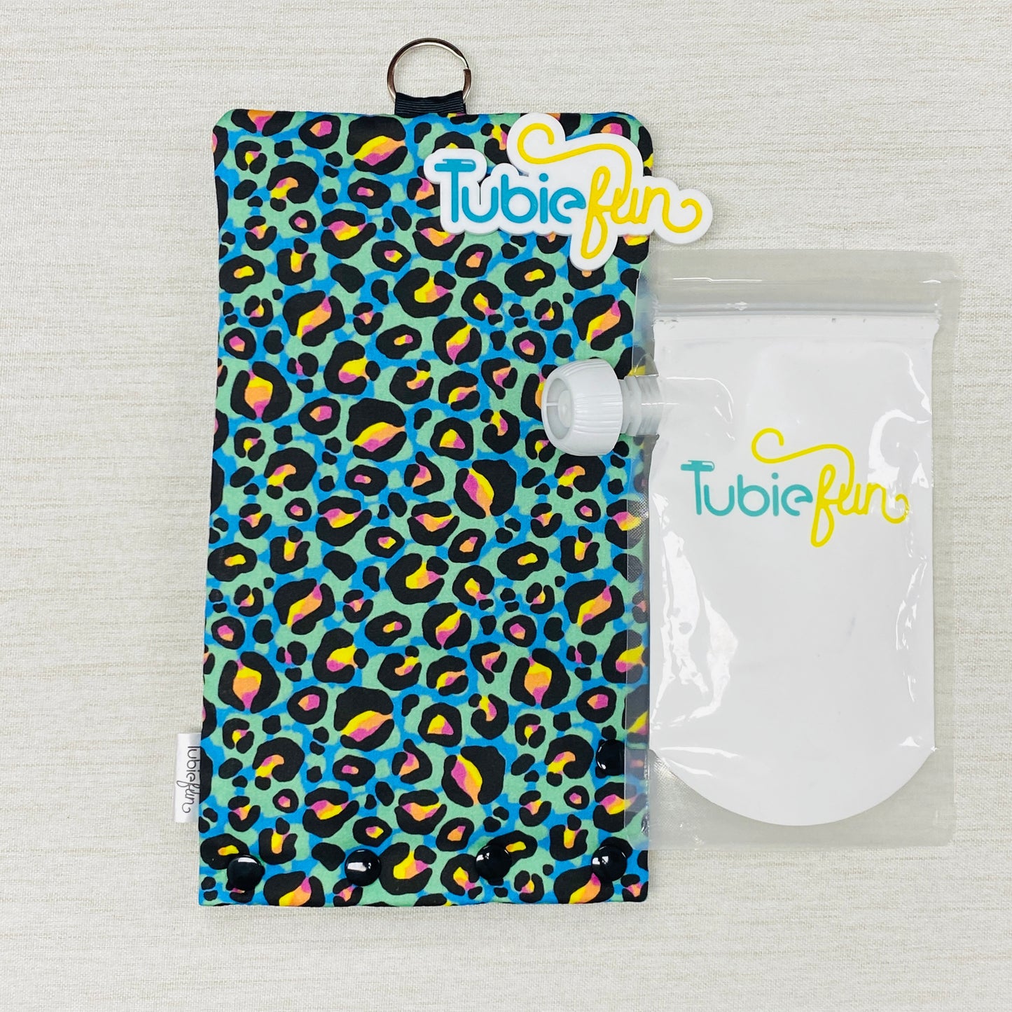 Insulated Milk Bag Suitable for Reusable Pouches - Kasey Rainbow Neon Leopard