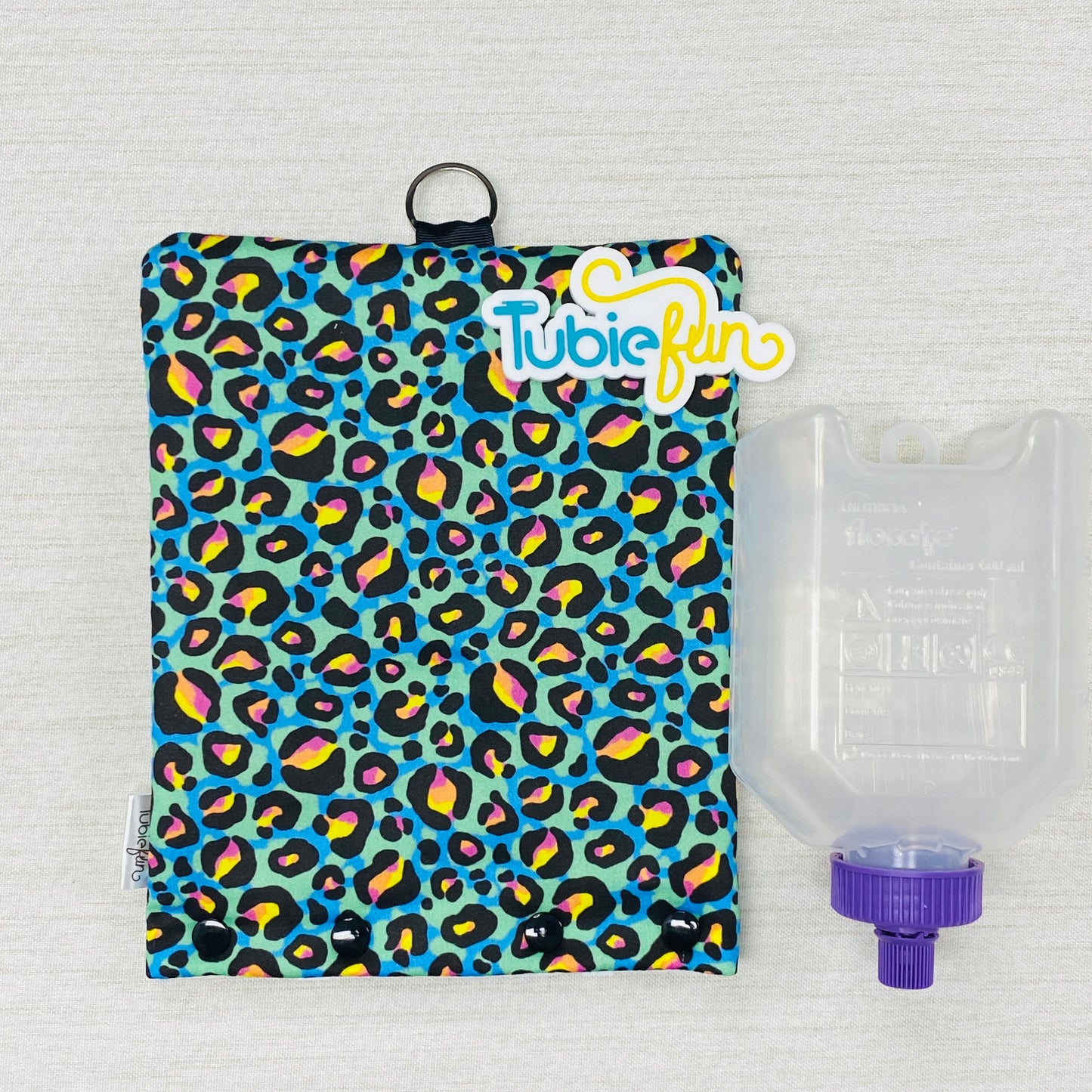 Insulated Milk Bag Suitable for 500ml Flocare Bottle in - Kasey Rainbow Neon Leopard