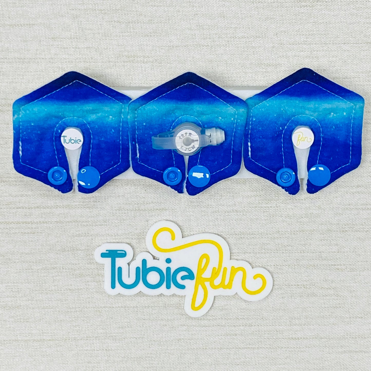 Mini Hexagon G-Tube Button Pad Cover - Blue Galaxy