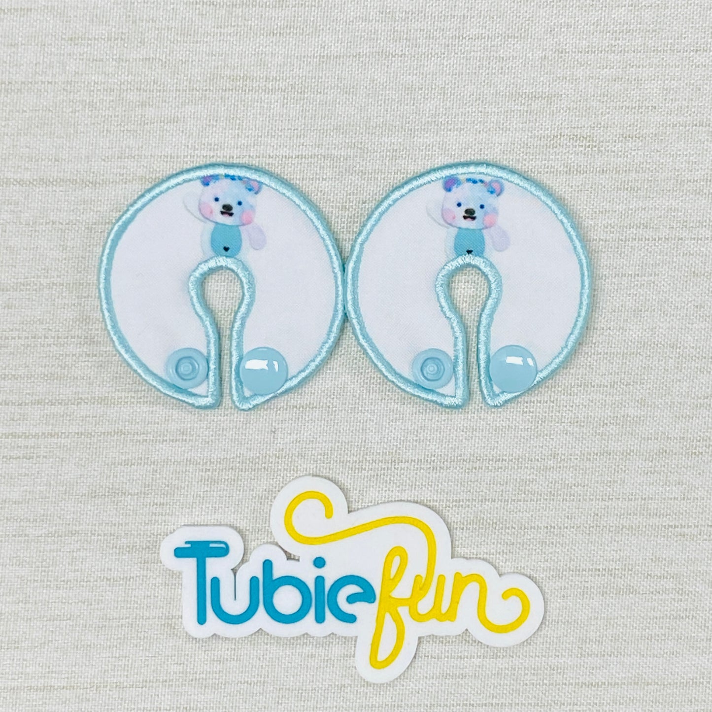 G-Tube Button Pad Cover - Kasey Rainbow Poppy the Polar Bear