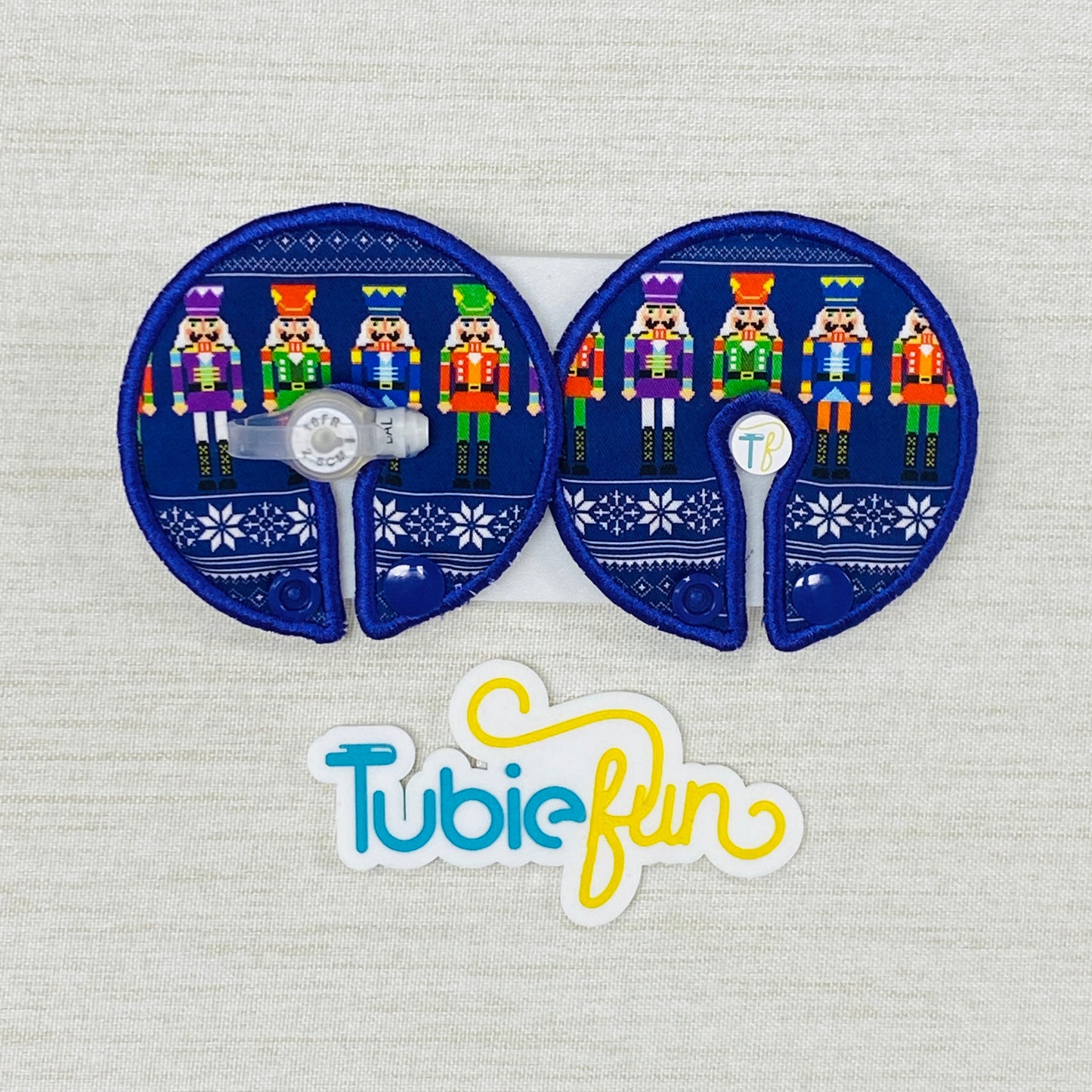 Button Pad Cover Large - Nutcrackers on Purple